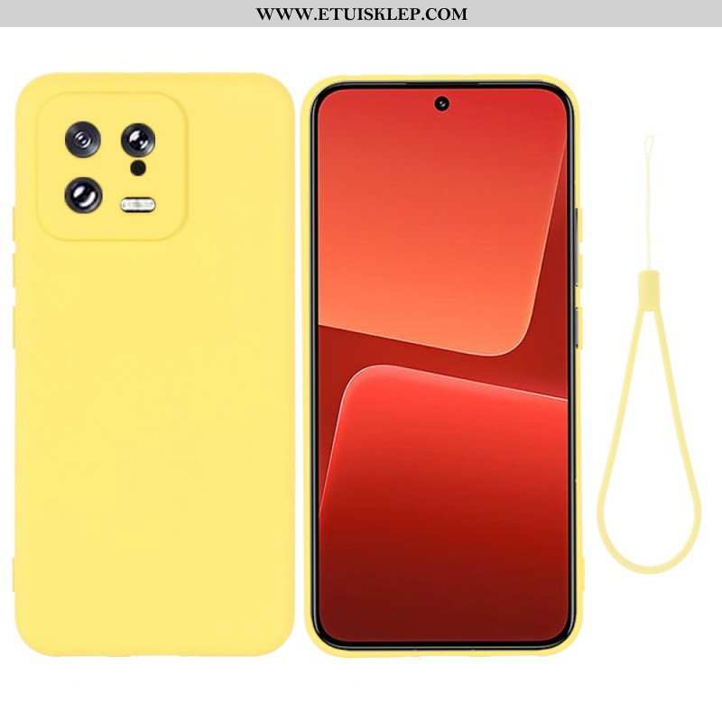 Etui do Xiaomi 13 Płynny Silikon Ze Smyczą